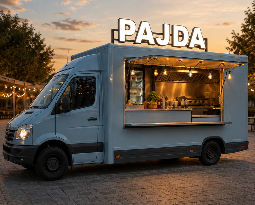 Foodtruck PAJDA o zmierzchu — Wolna Wola Food Park